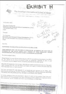 Letter to EFCC