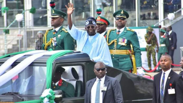 Tinubu Falls Flat Before Parade Motorcade on June 12 Commemoration Day