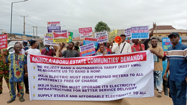 Lagos Residents Protest Electricity Tariff Hike Attached With ‘Band A’