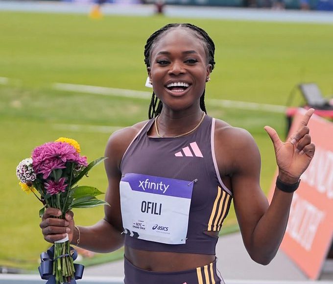 Nigerian sprinter Favour Ofili broke world record on Saturday, delivering a breathtaking performance at the 2025 Adidas Atlanta City Games. Racing at Piedmont Park, Ofili clocked a world-record time of 15.85 seconds (2.0 m/s wind) in the women’s 150m, becoming the first woman in history to run the event in under 16 seconds.